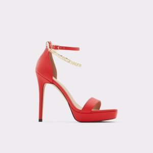 Boty Na Platformy Aldo Scarlettchain High Sandal - Stiletto Červené | 281TXGJPO