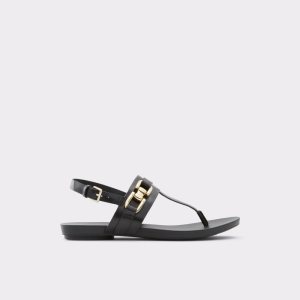 Sandály Aldo Gannamaryn T-strap Sandal Černé | 862MGNXEJ