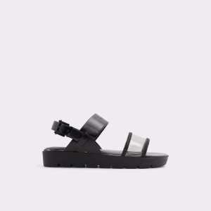 Sandály Aldo Hailey Byty Sandal - Lug Sole Černé | 935LKDCAU