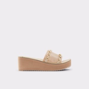 Sandály Aldo Kaerratlan Pantofle Sandal - Klínku Béžový | 431ZKLFAH