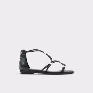 Sandály Aldo Oceriwenflex Páskové Byty Sandal Černé | 350LEKJIW