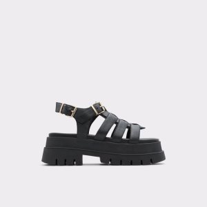 Sandály Aldo Velma Páskové High Sandal - Lug Sole Černé | 172GDVECA