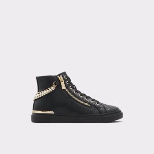 Tenisky Aldo Perola High Top Černé Hadí Kůže | 943CMLZKD